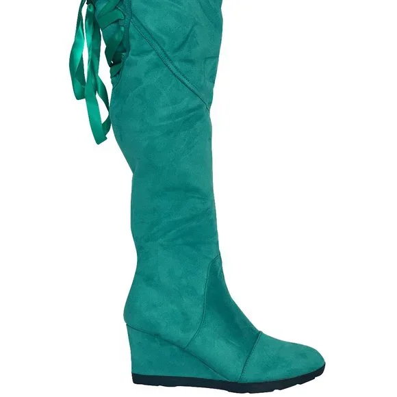 "Sasha" Fierce Wedge Boots (MINT) - Picture 1 of 1